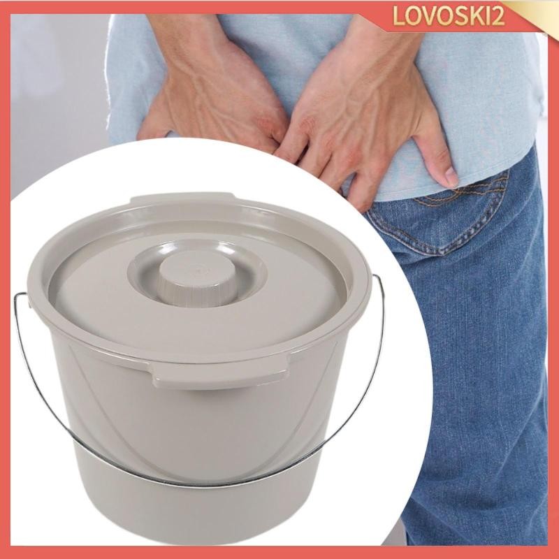 [Lovoski2] Portable Toilet Commode with Lid Easy to Use Sturdy Camping ...