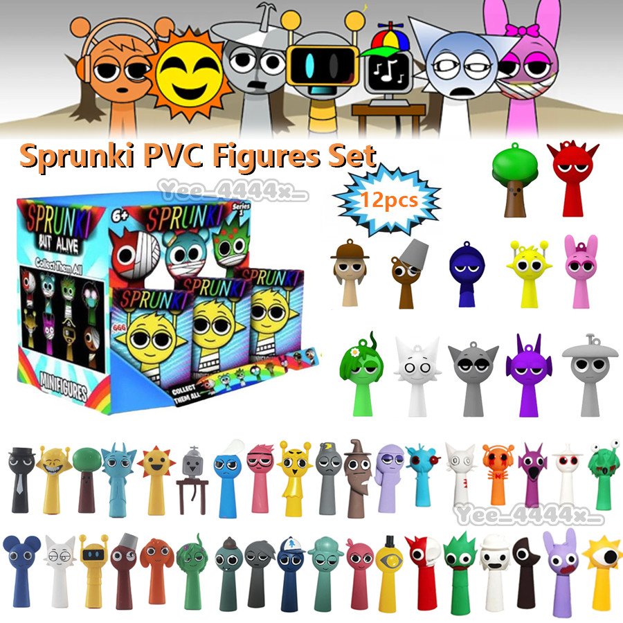 12pcs Sprunki PVC Figures Set Sprunki Incredibox mystery box Ornaments ...