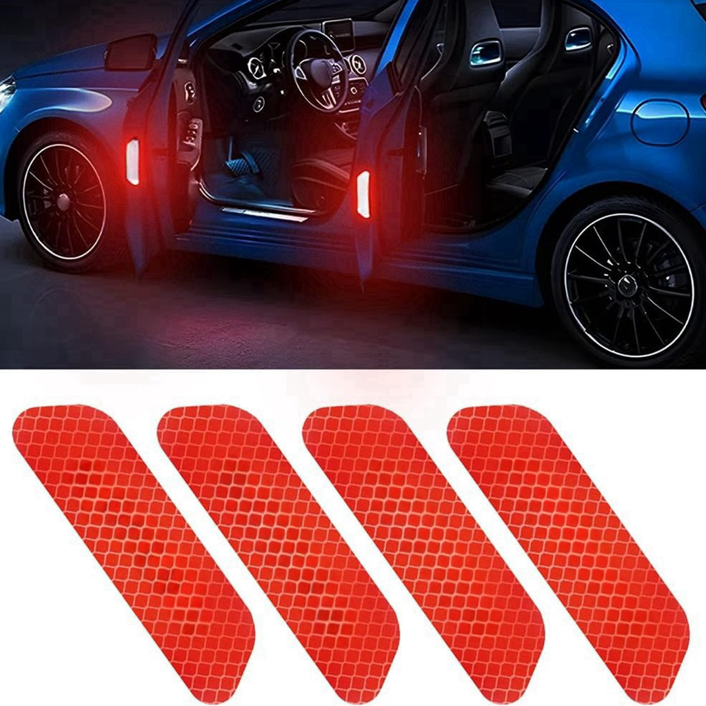 4PCS Reflective Open Warning Stickers for Car Door, Night Visibility ...