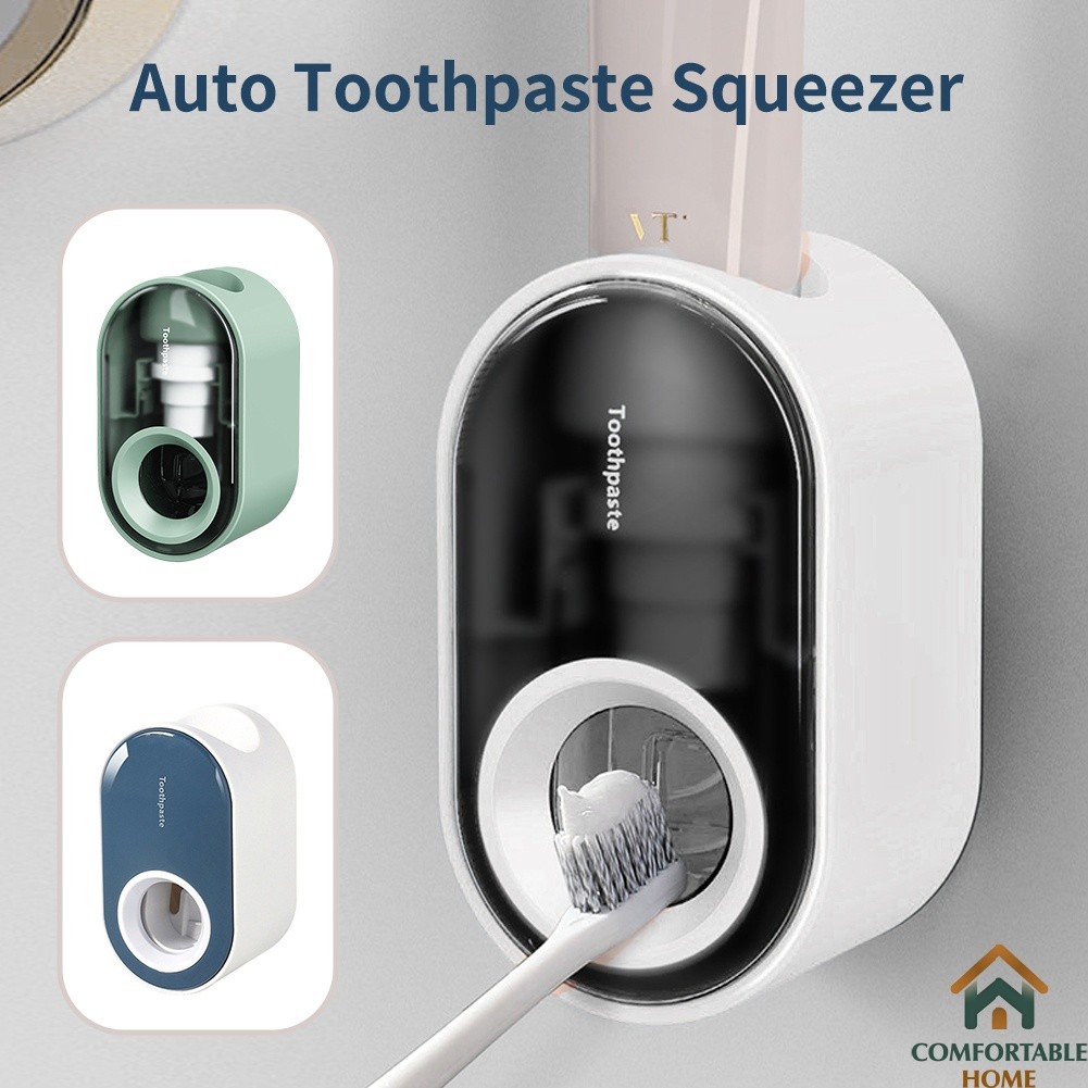 CHS Auto Toothpaste Squeezer No Punch Toothpaste Dispenser Holder Wall ...