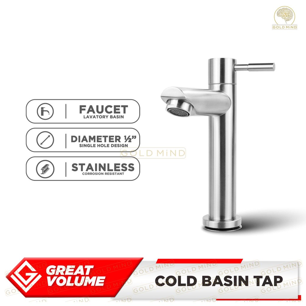 Great Volume Faucet Stainless Steel Basin deck-mounted Lavatory Tap ...