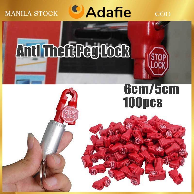 100Pcs Anti-Theft Security Stop Lock for Store Display Plastic Peg Hook ...