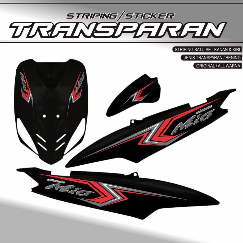 MIO SPORTY STRIPING TRANSPARENT MIO SMILE CLEAR TRANSPARENT UV STICKER ...
