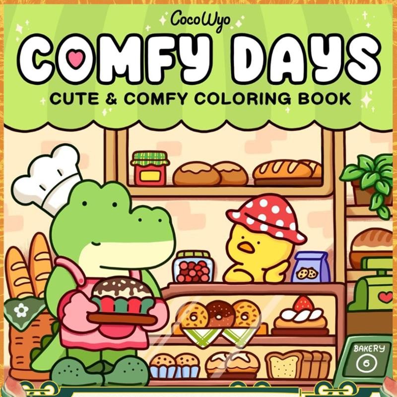 Comfy Days Cute Comfy Coloring Book for Adults and Teens Featuring ...