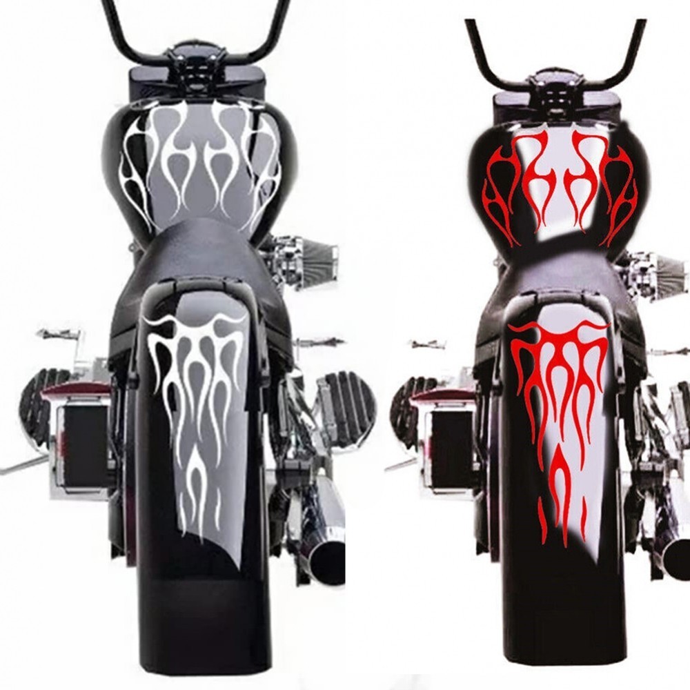 Universal Fitment Motorcycle Gas Tank and Fender Flame Style Vinyl ...