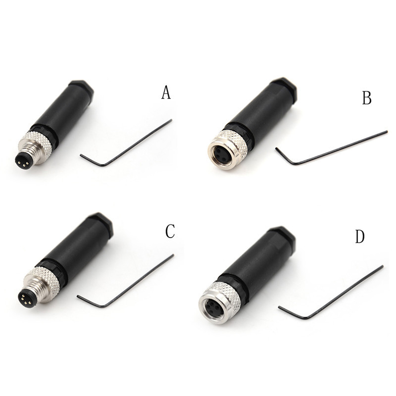 Meuctiffy Sensor Connector M8 Male Female Screw Threaded Plug Coupling ...