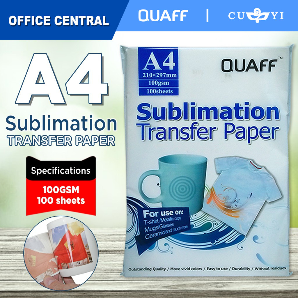 [1 PACK] QUAFF A4 Sublimation Paper Quick Dry Sublimation (100 Sheet ...