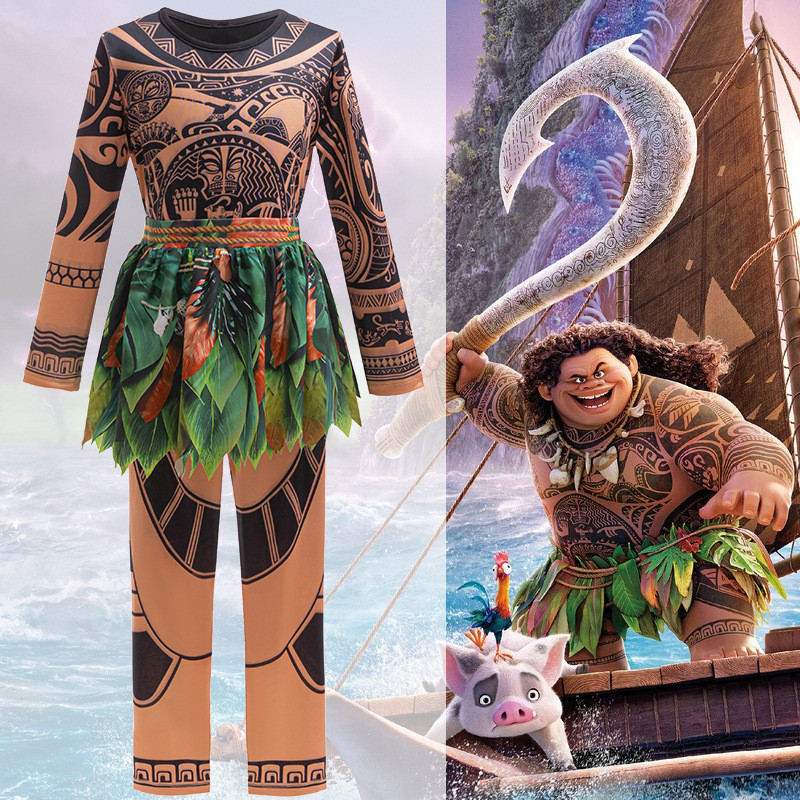 Boys' Dresses Cosplay Moana 2 Movies with The Same Maui Halloween ...