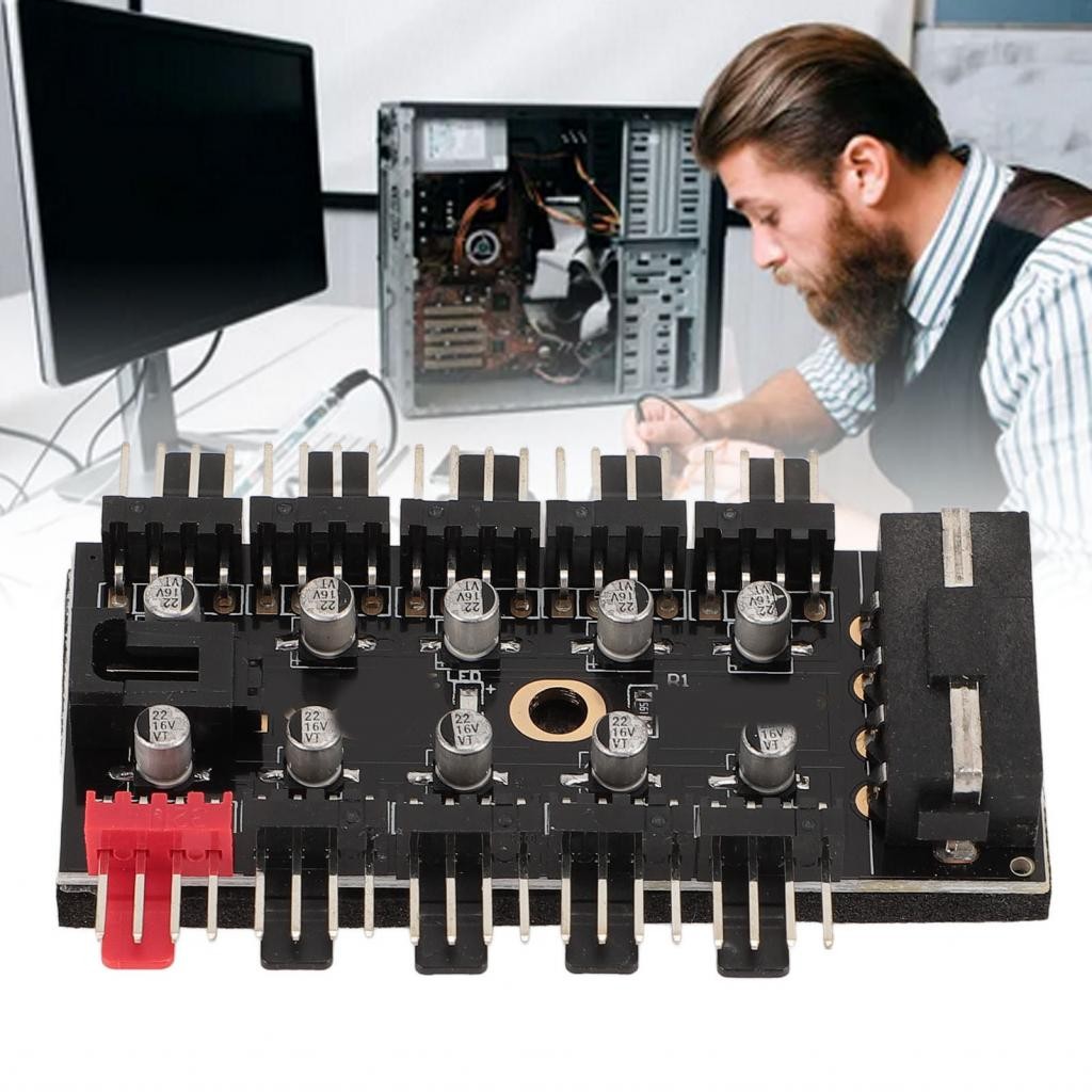 Hub Ventola PC PWM - Controller Per Ventole 4 Pin, Alimentazione SATA/4D - Foto 12