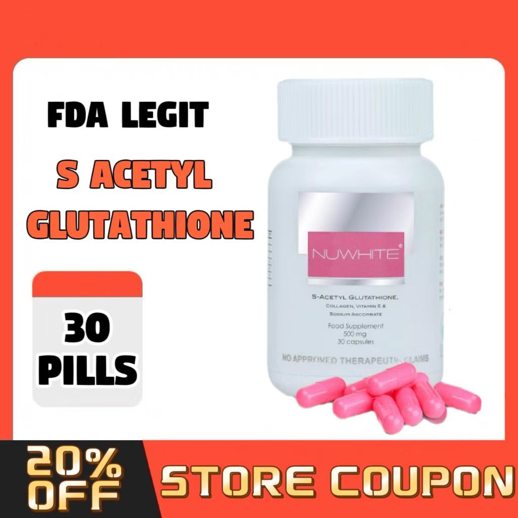 FDA NUWHITE S-ACETYL GLUTATHIONE PREMIUM FORMULA 30 capsules Gluta Booster  Pampaputi Capsule' | Shopee Philippines