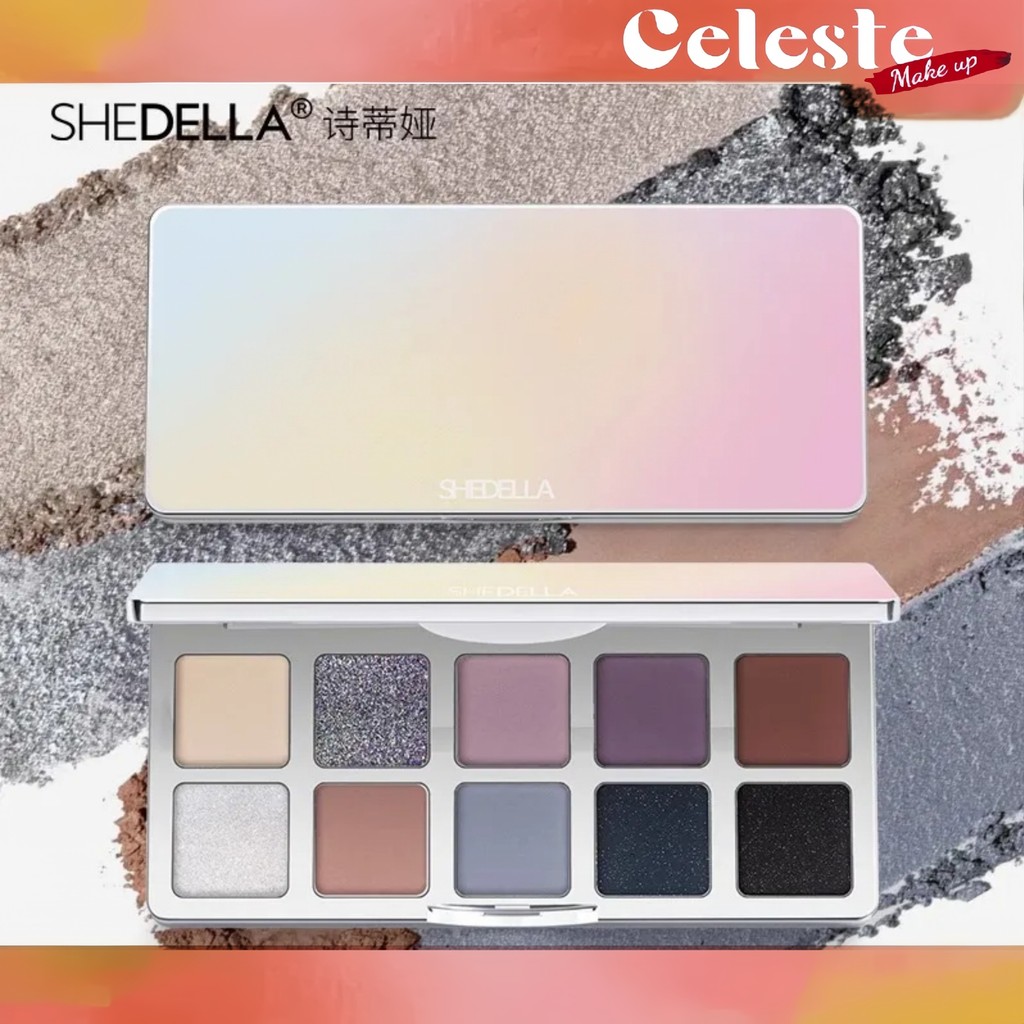 Shedella Matte Brightening Palette 【GIFT Eyeshadow Brush】Blue Glitter ...