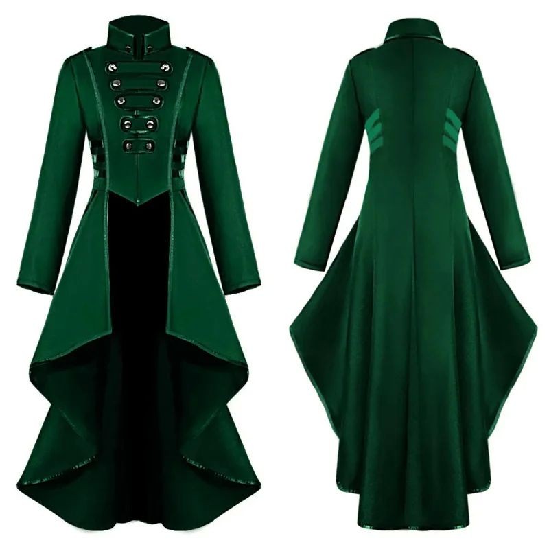 Women Gothic Cosplay Costume Black Tailcoat Party Elegant Lace Up Shirt main image 0