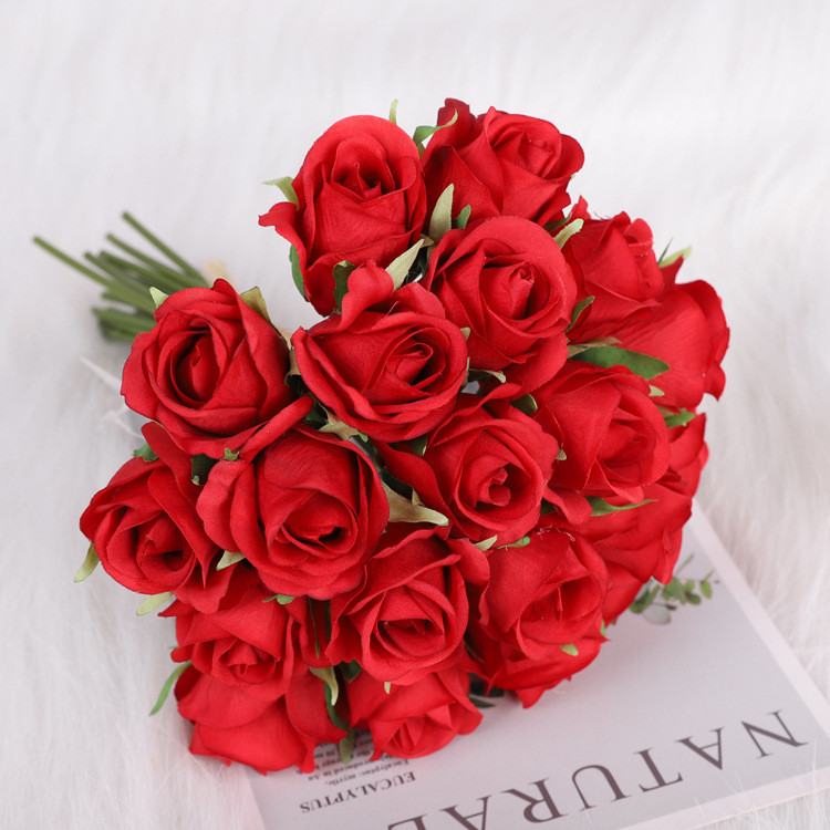 10PCS Artificial Rose Flower Decorative Flower Wedding Velvet High ...