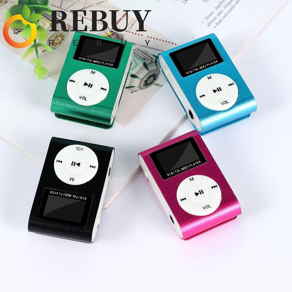REBUY MP3 Music Player Fashion Clip Support 32GB TF Card LCD Screen ...