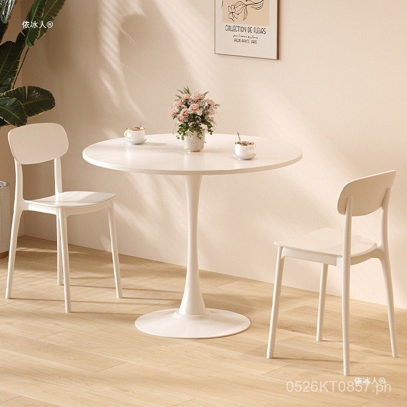 Small Round White Dining Table Casual New Coffee Tulip Round Table ...