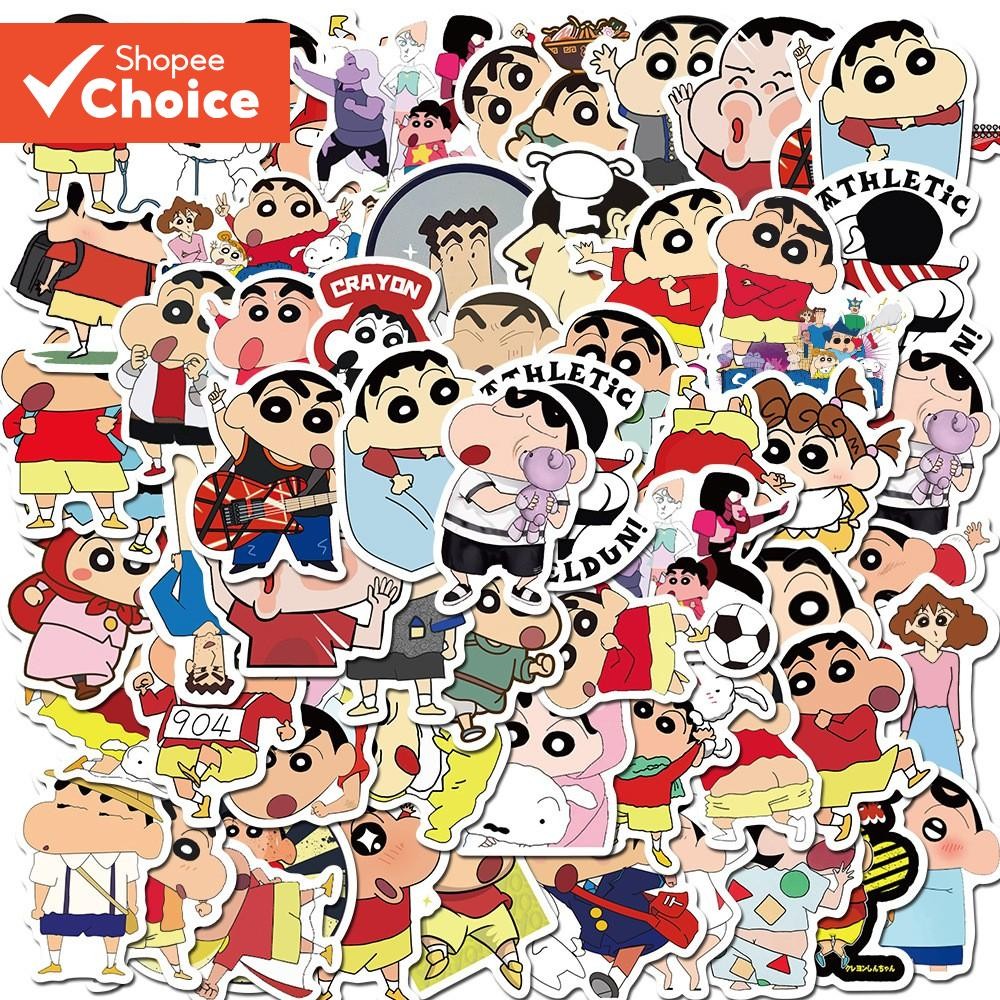 Shin-chan Cartoon Cute Stickers Set, 50pcs Waterproof Vinyl Decals for ...