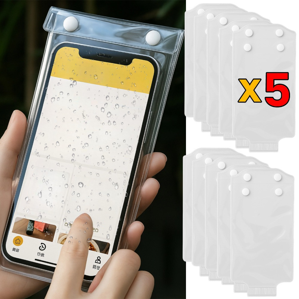 Transparent PVC Mobile Phone Rain Cover 25*10cm Touchscreen Phone
