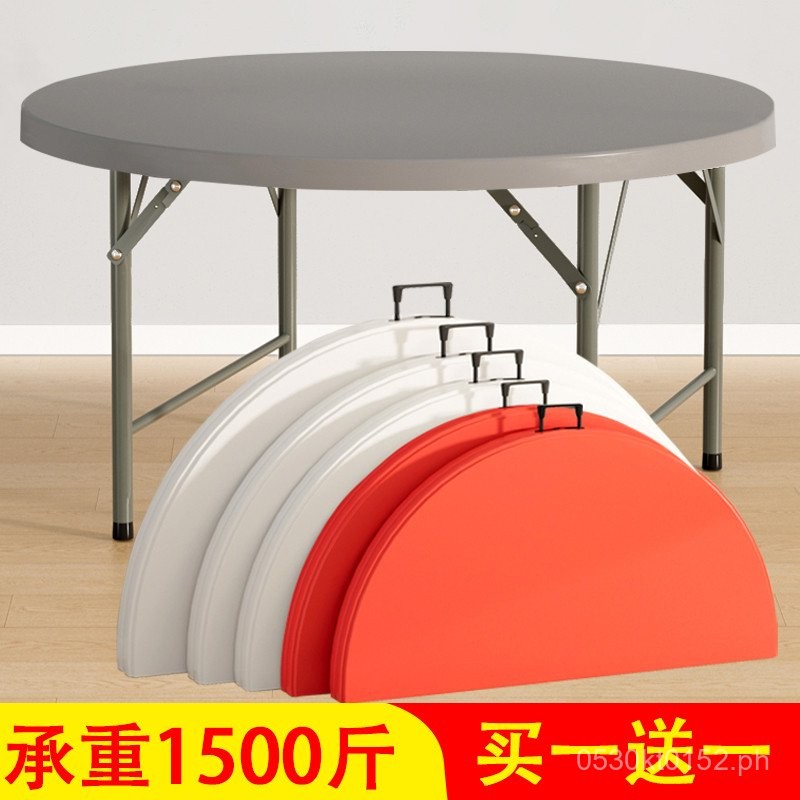 Large Round Dining Table for Food Stalls, Simple Outdoor Foldable ...