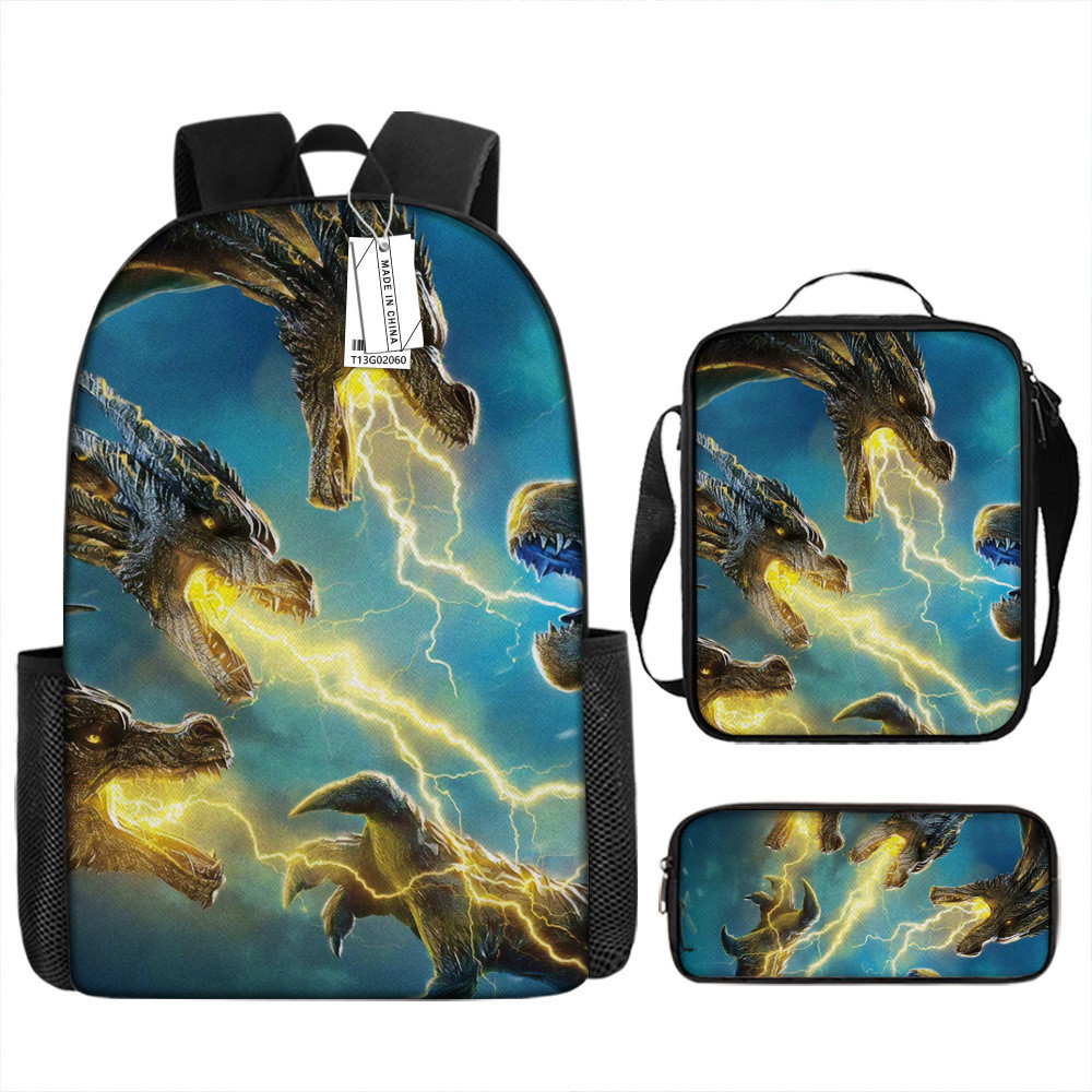 3in1 Godzilla: King Of Monsters 2 Innovative Backpack For Students ...