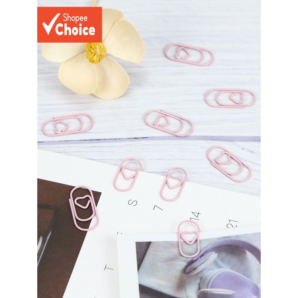 20 Creative Pink Peach Heart Mini Paper Clips, Fun Office Data ...