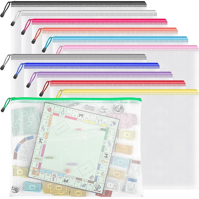 Clear File Mesh Zipper Pouch - A4 Waterproof Storage Bag - Thickened ...