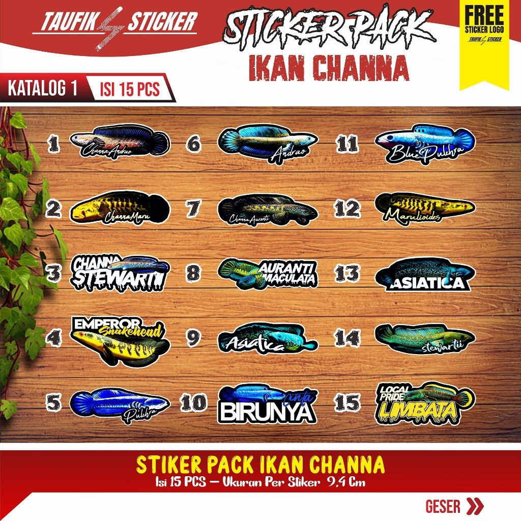 CHANNA FISH STICKER WATERPROOF DESIGN 1 KECCE | Shopee Philippines