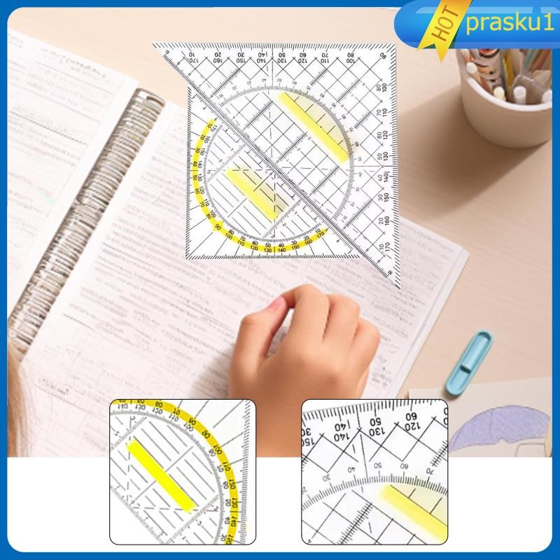 [Prasku1] 2x Set Square Protractor Triangle Ruler Drawing ...