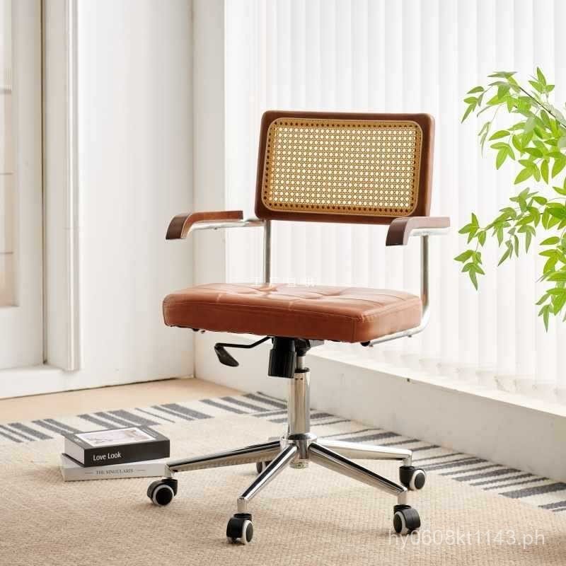Sedentary Office Chair Vintage Retro Home Computer Chair Solid Wood ...