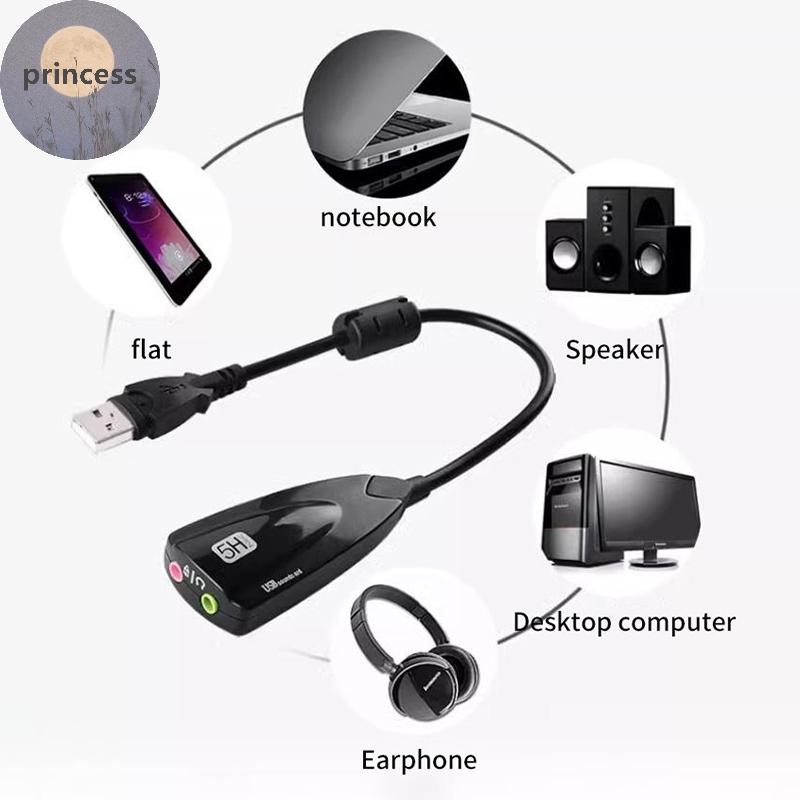 thumbnail image 2 of USB 7.1 Virtual Surround Sound Card – 3D Audio Adapter With Mic, 6.5mm Output – AU OZ Stock 2 of 6