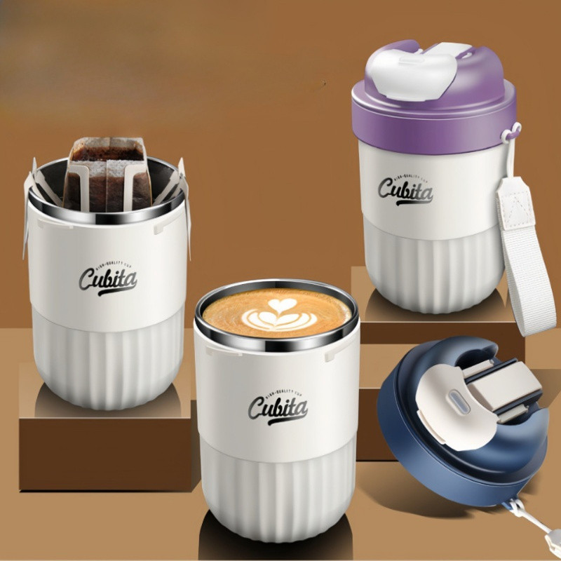 304 Stainless Steel Insulated Tumbler With Straw Portable Coffee Cup ...