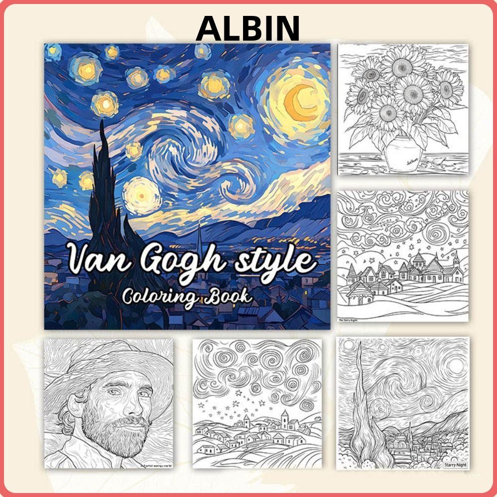 ALBIN 20 sheets Coloring Book, Paper Multi Theme Graffiti Painting Book ...