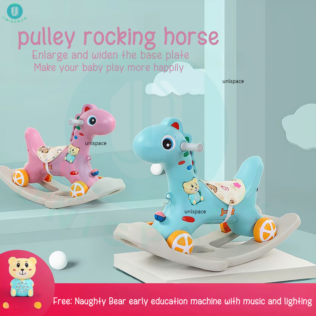2in1 Rocking Horse Rider Push Car Rocker Pony Trojan Toys Children's ...
