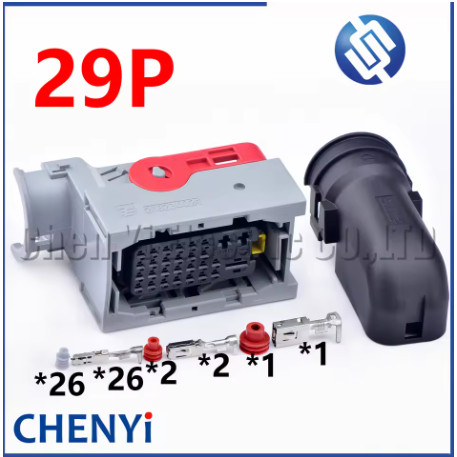 29 Pin Female Car ECU Connector Black Waterproof Wiring Plug 2-1823402 ...