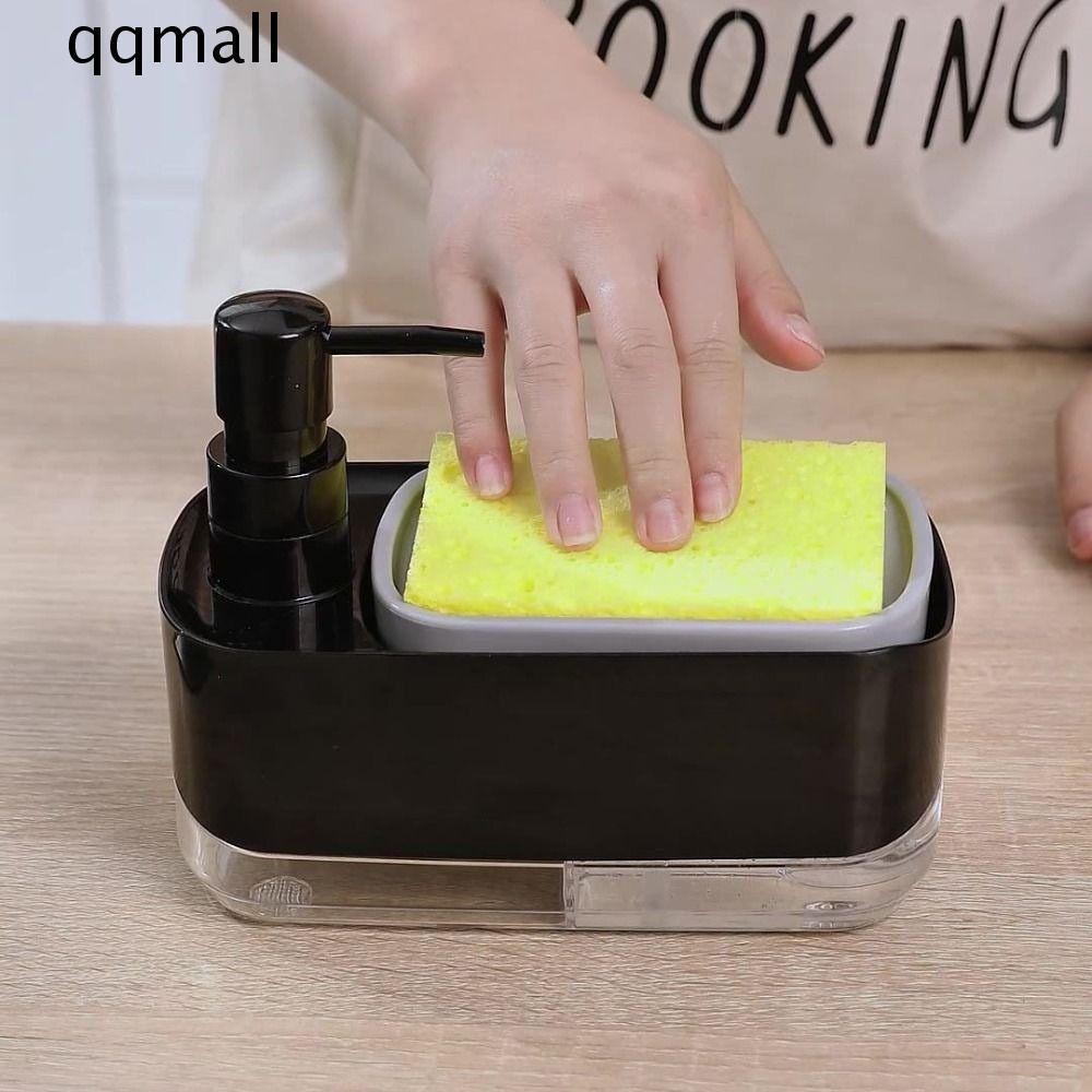 QQMALL Kitchen Soap Dispenser, Plastic with Sponge Holder Detergent ...