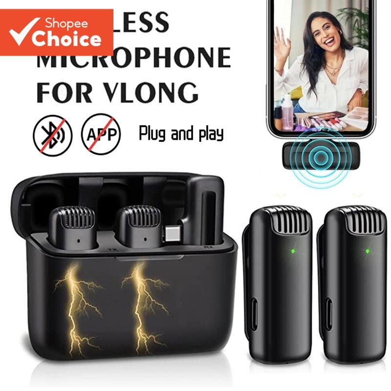 [Shopee Choice] Wireless Lavalier Microphone Portable Mini Mic Live ...
