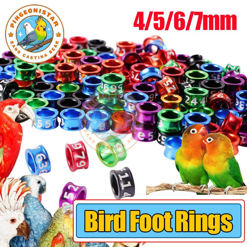 Bird Ring Legband Bird foot rings 4mm,5mm,6mm,7mm Ring for Parakeets ...