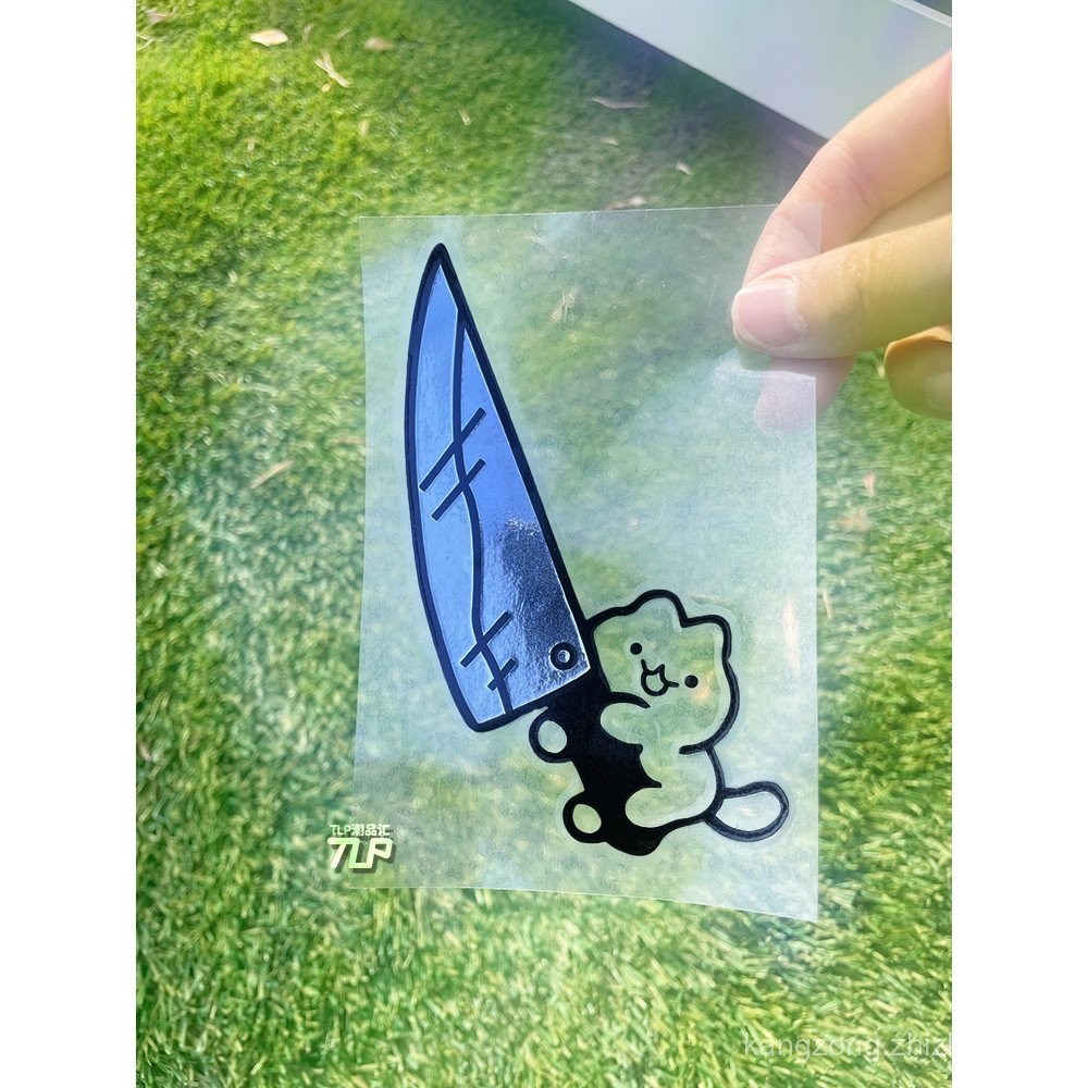 New Product TLP Hollow car stickers Little Kitten Big Long Knife Meme ...