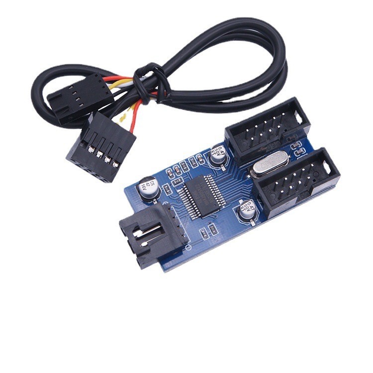 Motherboard 9-Pin USB Head Doubler 4-Port Male Seat 9PIN Female 1-to-2 ...