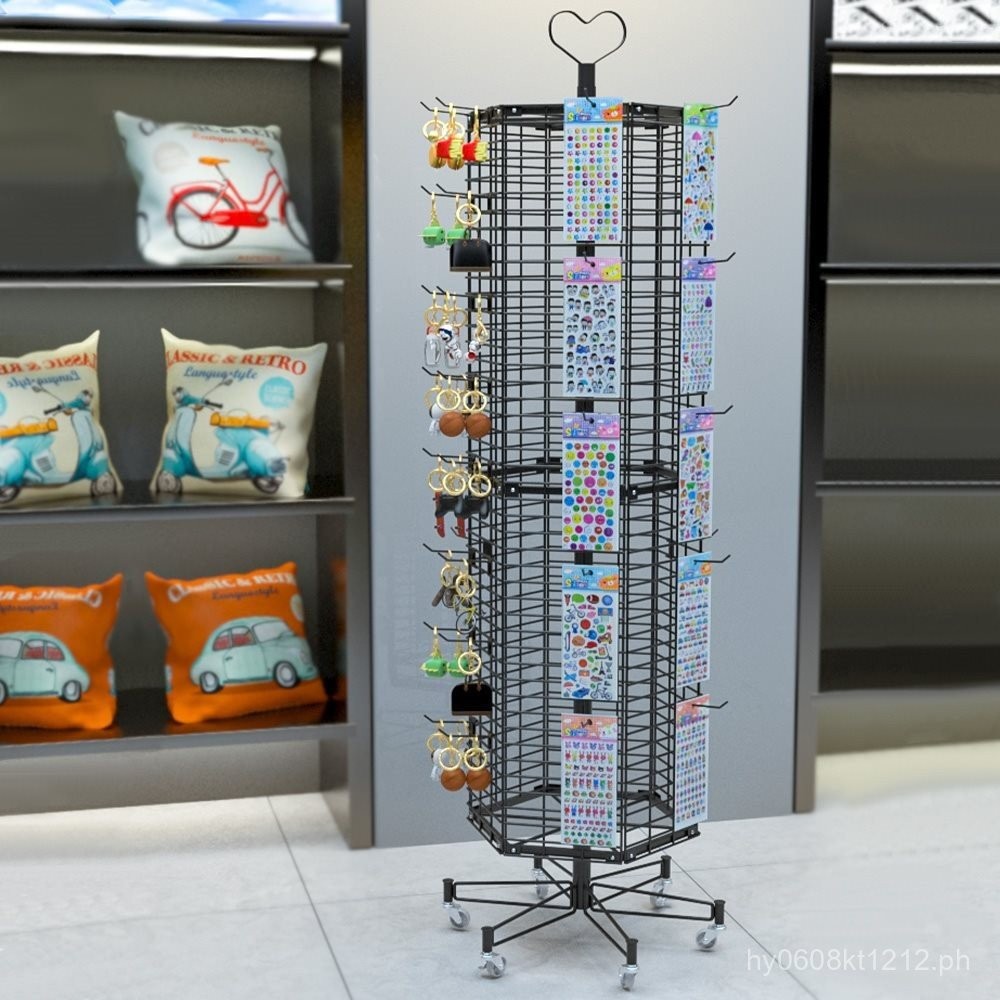 Mesh Rack Six-Sided Four-Sided Hexagonal Keychain Metal Sticker Floor ...