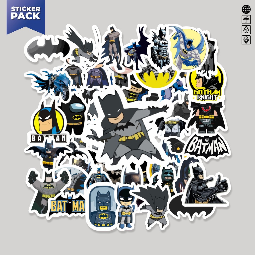 HP [100PCS] Sticker Pack Cartoon Batman Aesthetic Vinyl Waterproof ...