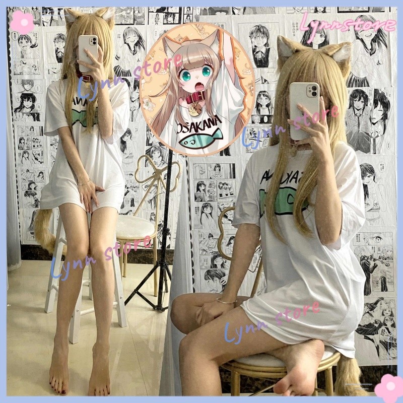 Kinako OSAKAN Cosplay Costume Wig 40Hara Kawaii Cat Girl Anime T