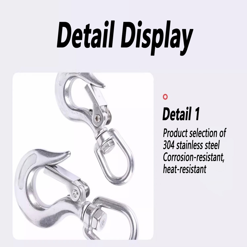 304 Stainless Steel Cargo Hook Workshop Crane Directional Rotating Ring ...