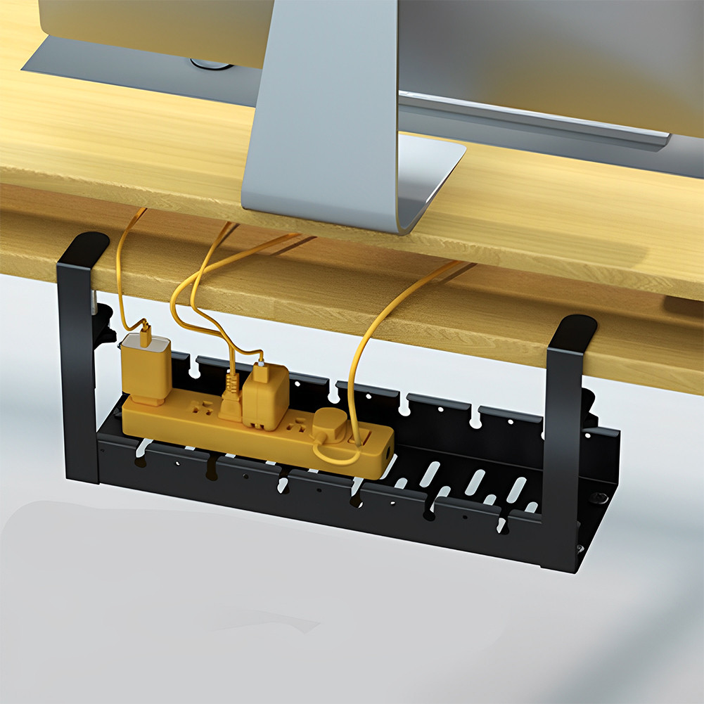 Retractable Under Desk Cable Management Tray Clamp Mounted for Home ...