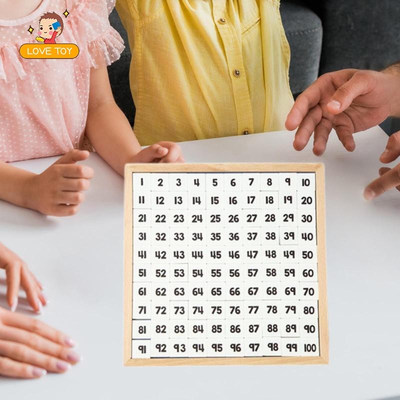 [Whgirl] Wooden 1-100 Number Board Wooden Number Counting Tray 1 to 100 ...