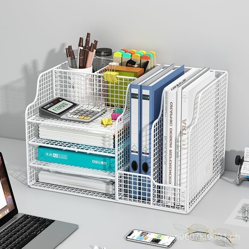 Desktop Bookshelf Storage Rack Multi-layer Bookshelf Metal Organizer ...