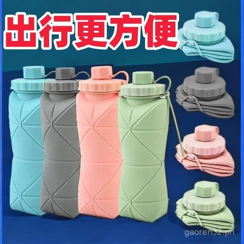 Outdoor Sports Travel Silicone Folding Water Bottle Running Soft Water ...