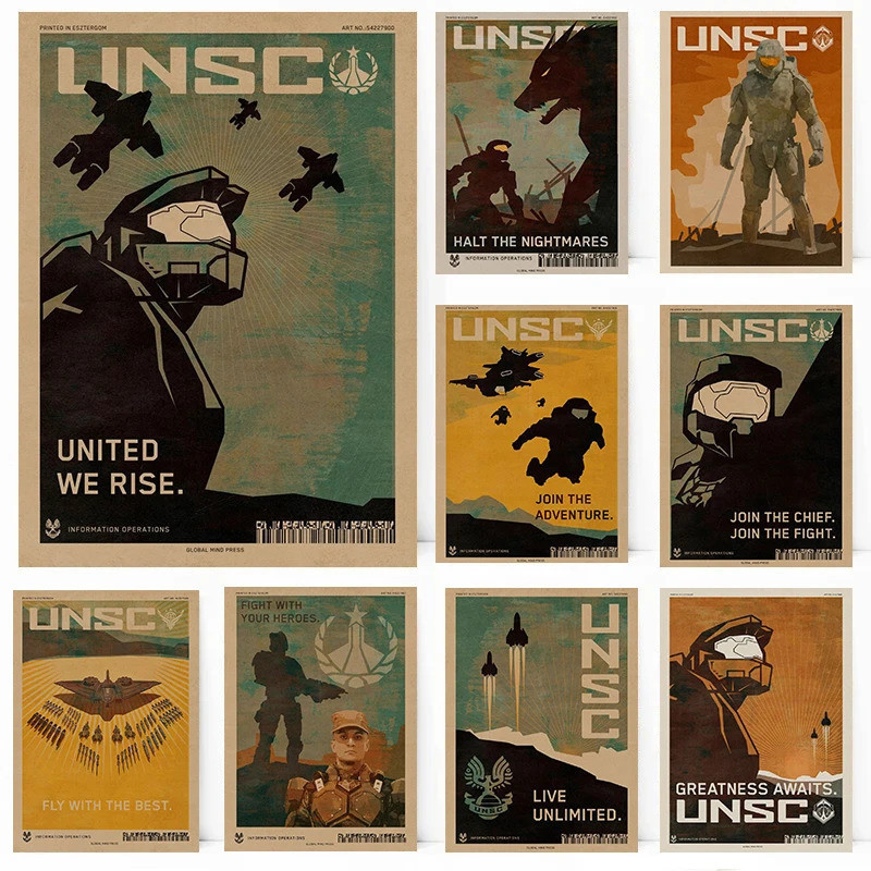 Classic Video Games Halo Adapted TV Series Master Chief Retro Poster ...