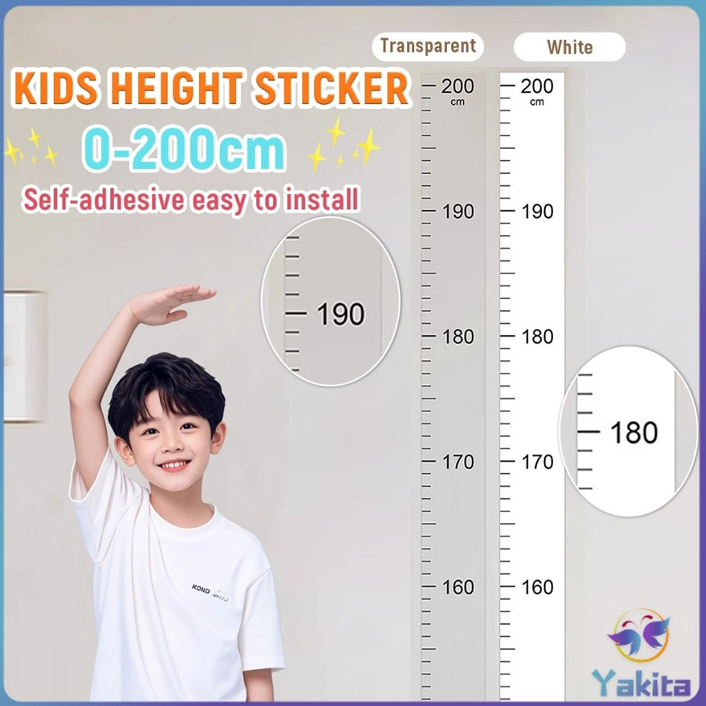 Yaki Height Growth Chart Wall Sticke 0-200cm Height Paper Ruler Kids ...