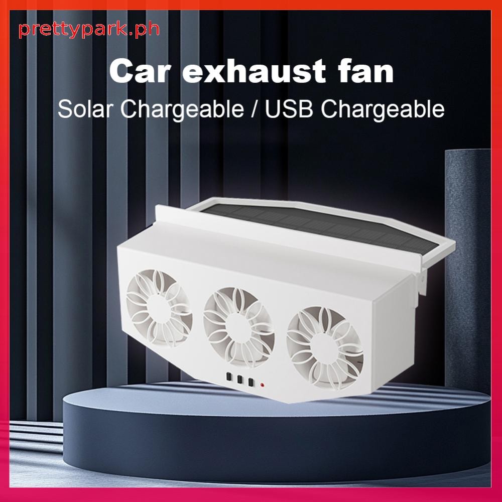 Car Cooling 3 Fans 2.4V Solar Powered Truck Exhaust Fan Car Radiator ...