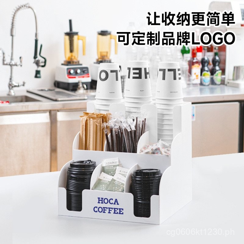 Storage Box Bar Counter Paper Cup Holder Disposable Milk Tea Shop Cup ...